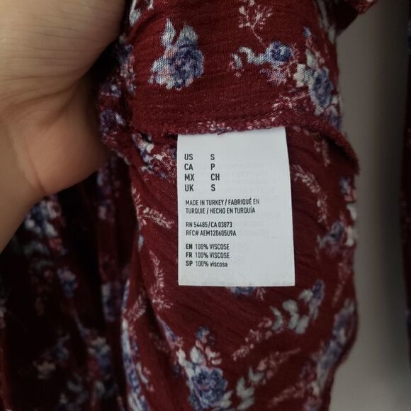 American Eagle Floral Peplum Top S - Picture 4 of 7